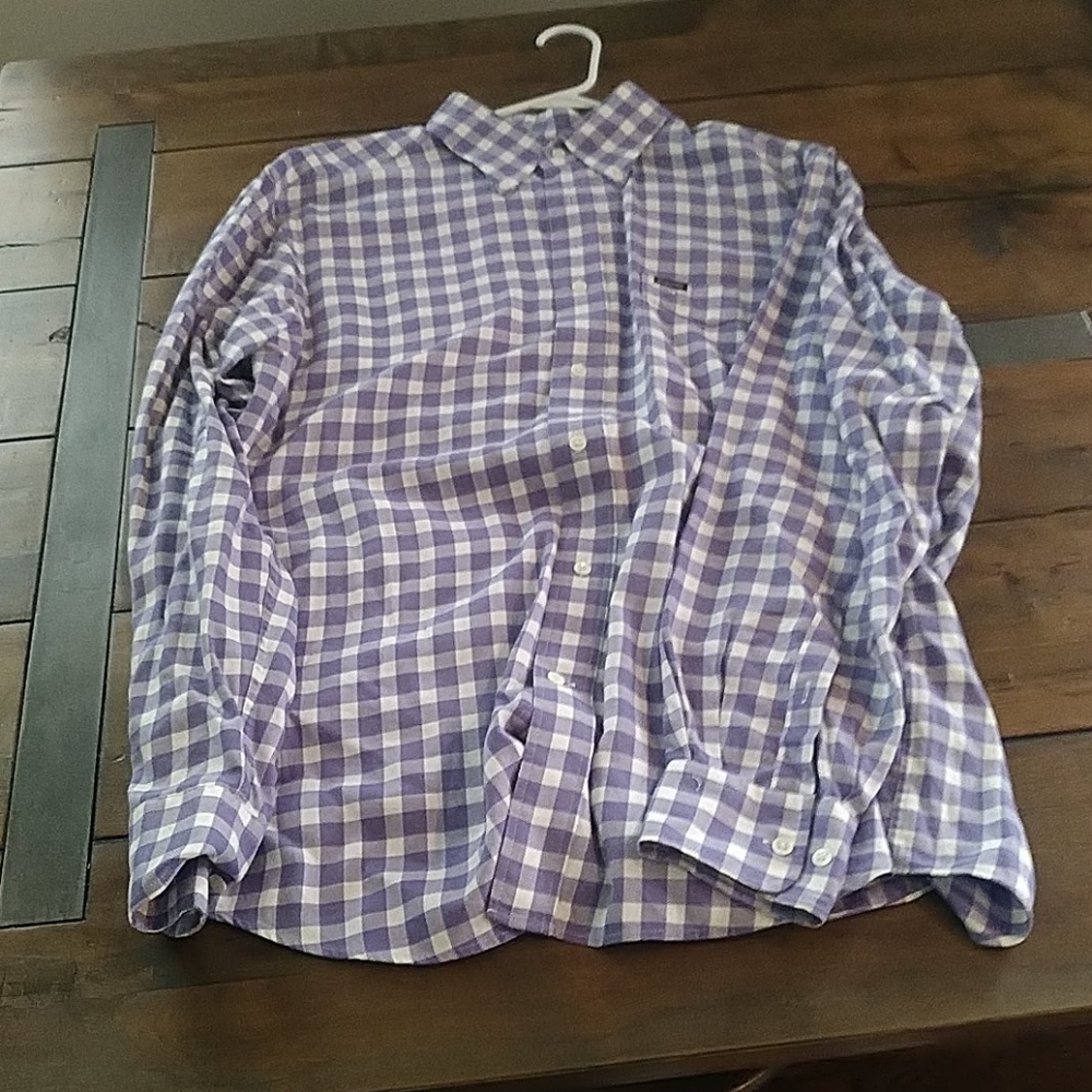 Faconnable Purple Checkered Dress Shirt